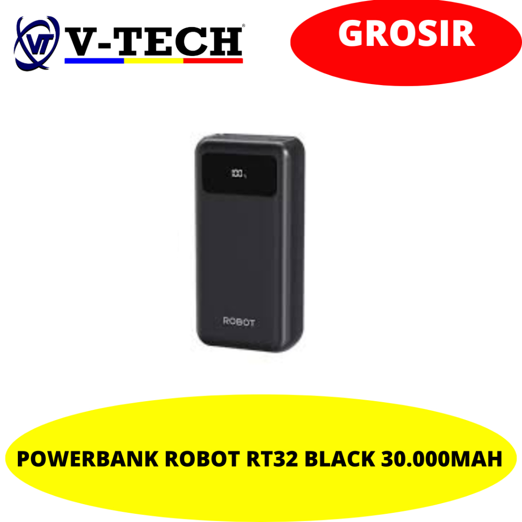 POWERBANK ROBOT RT32 BLACK 30.000MAH