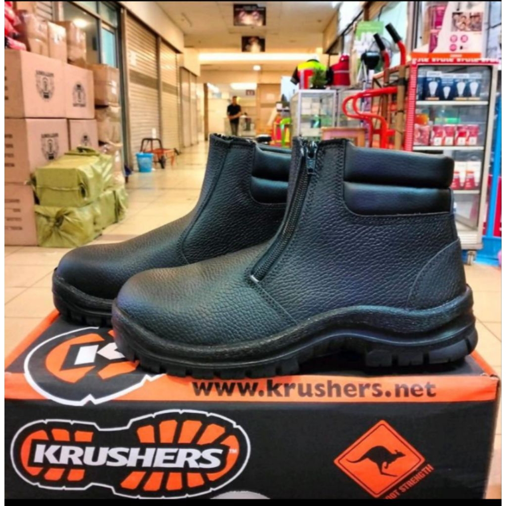 Sepatu Safety Krusher Tulsa Black Original / Safety Shoes Krusher Tulsa Berkualitas