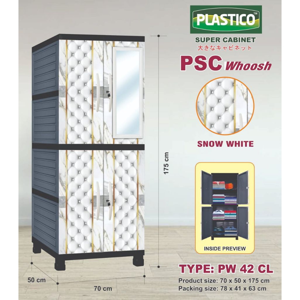 Lemari Pakaian Plastik - Lemari Plastik - Lemari Pakaian - Lemari Susun 4 - Lemari Minimalis - Lemar