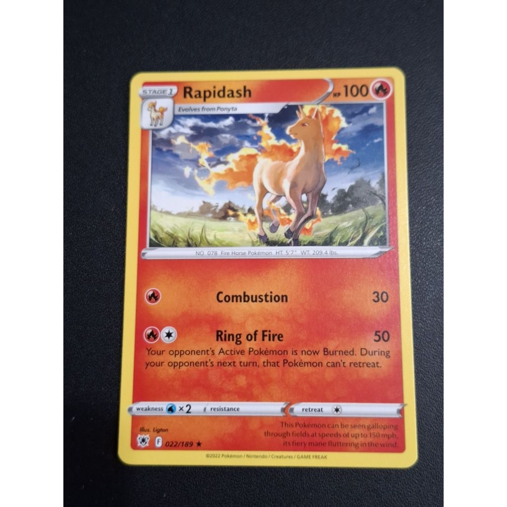 kartu pokemon original common rapidash 022/189