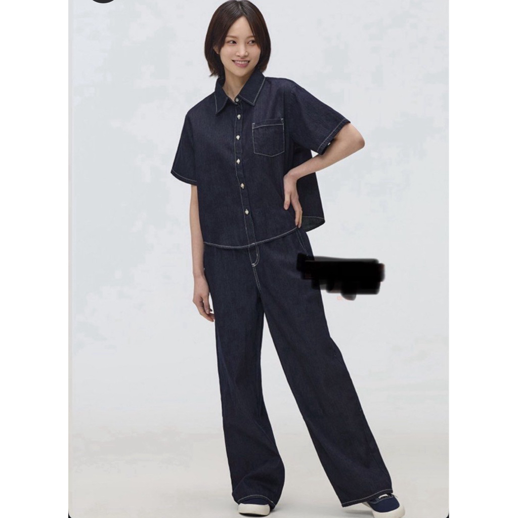 Celana SPAO denim jeans navy Korea (New)