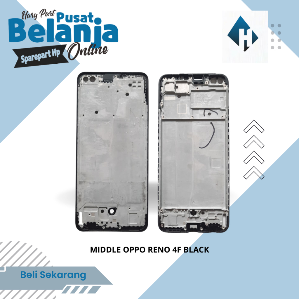 MIDDLE FRAME OPPO RENO 4F BLACK / TULANGAN OPPO RENO 4F / BAZEL OPPO RENO 4F