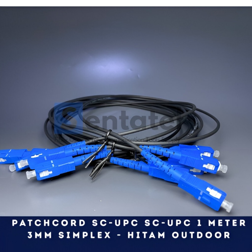 (1M) PATCHCORD SC-UPC SC-UPC 1 METER 3MM SIMPLEX - HITAM OUTDOOR