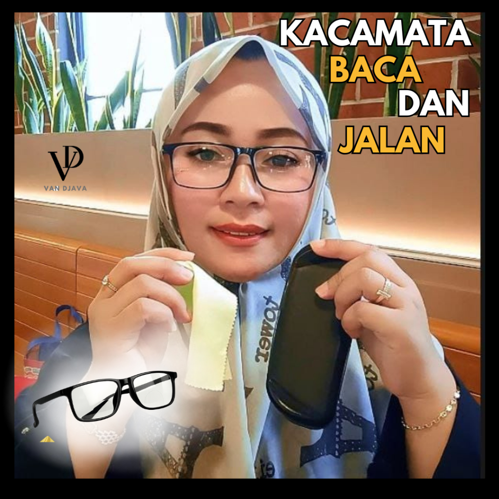 - VanDjava.Store - Kacamata Baca dan Jalan Double Fokus Lensa Bening Model Kotak