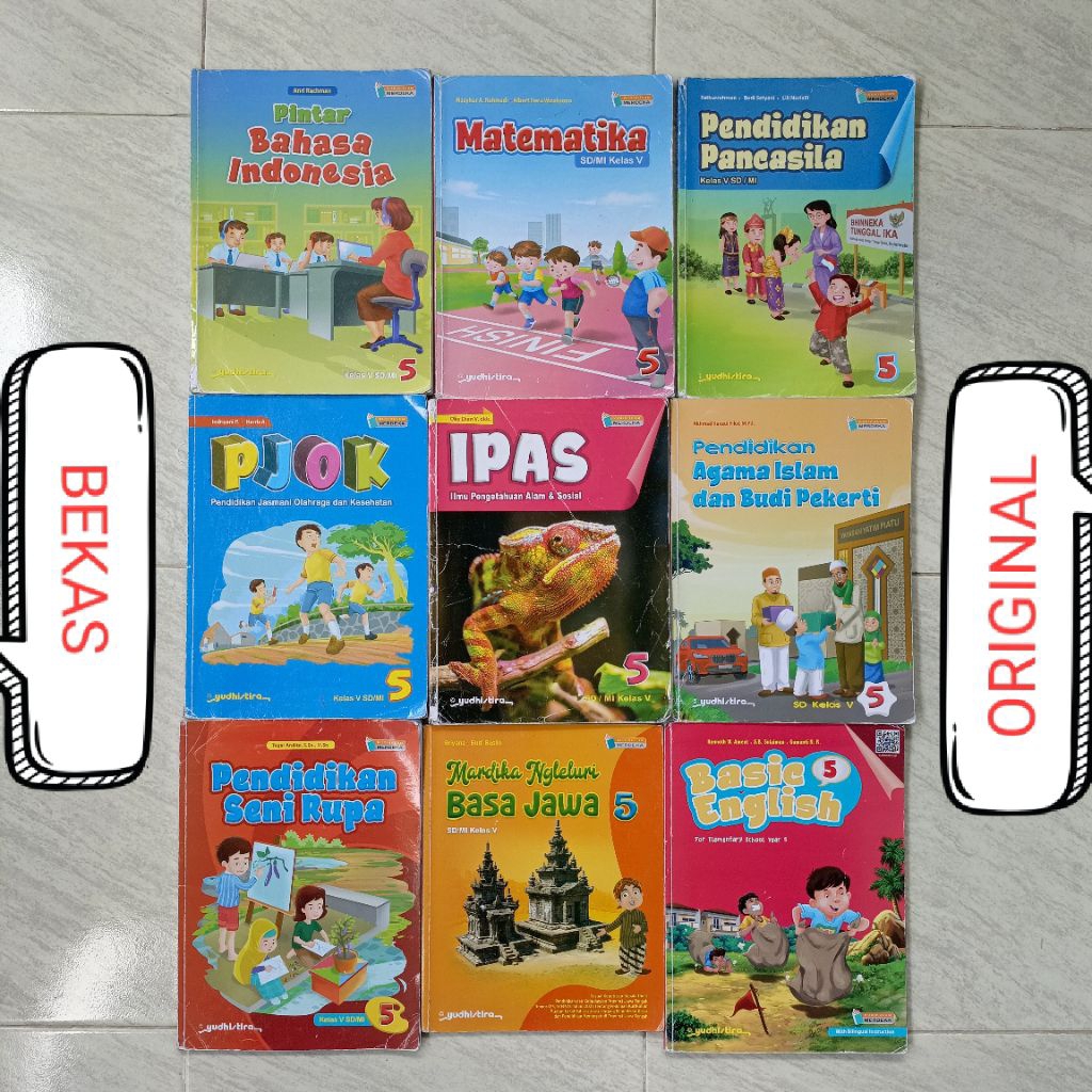 ( BUKU BEKAS ) ( ORIGINAL ) KELAS 5 V SD MI PENERBIT YUDHISTIRA YUDISTIRA KURIKULUM MERDEKA - MATEMA