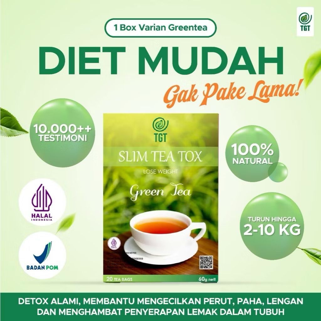TGT SLIM TEA DETOX RASA ORIGINAL TEH DAUN JATI BELANDA TEH PELANGSING KURUS ALAMI