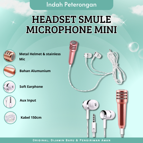 HEADSET SMULE MICROPHONE MINI/MIKROFON MURAH/MIKROFON SMULE/MIKROFON KABEL/MIC HEADTSET