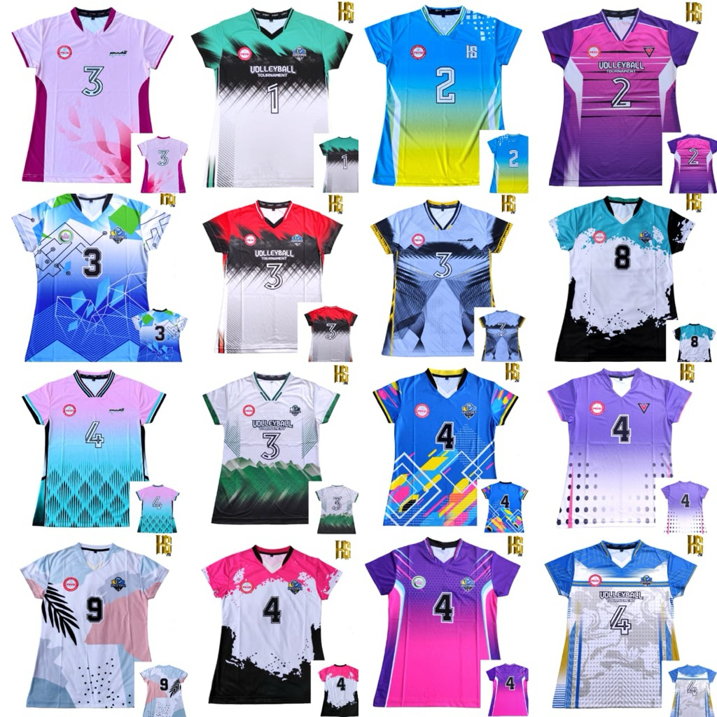 Jersey Voli Wanita Full Printing Kaos Volly Cewe / Atasan Volleyball