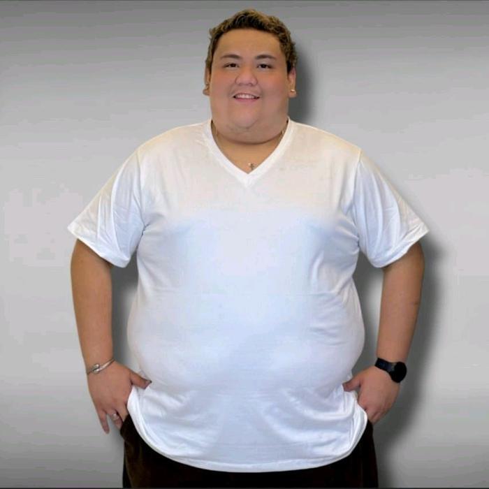 Kaos Jumbo Polos V neck Cotton combed 24S Lengan Pendek Lembut