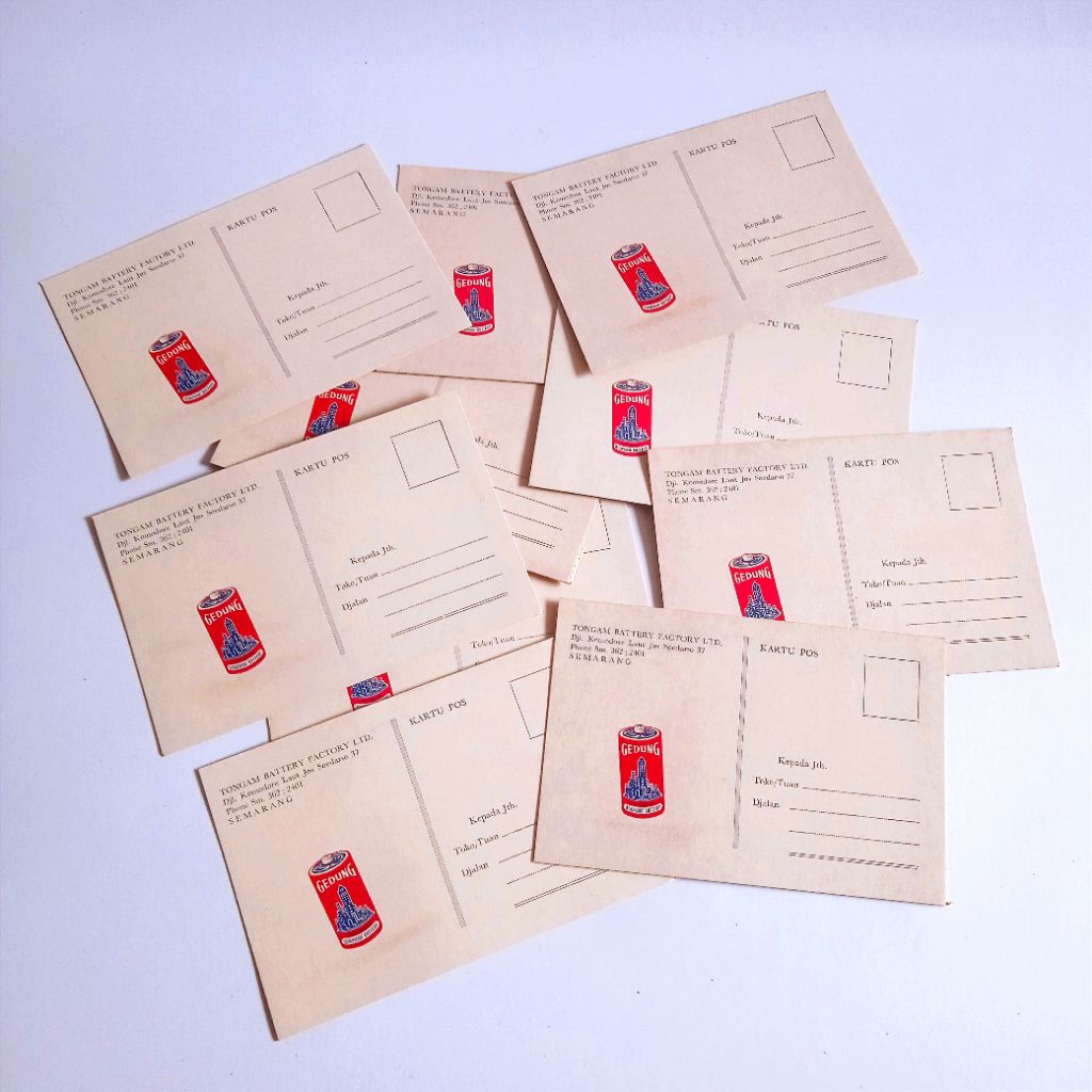 

Antik Vintage 10 pcs Kartu Pos Lama Penagihan Routine Perusahaan Tongam Battery Factory LTD.Semarang Asli Belum Terpakai