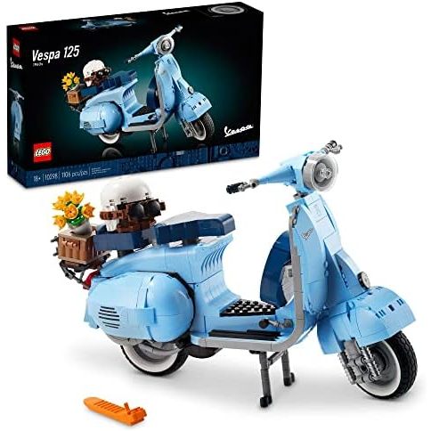 LEGO Icons Vespa 125 Scooter Model Building Kit 10298, Vintage Italian Iconic Model Moped,