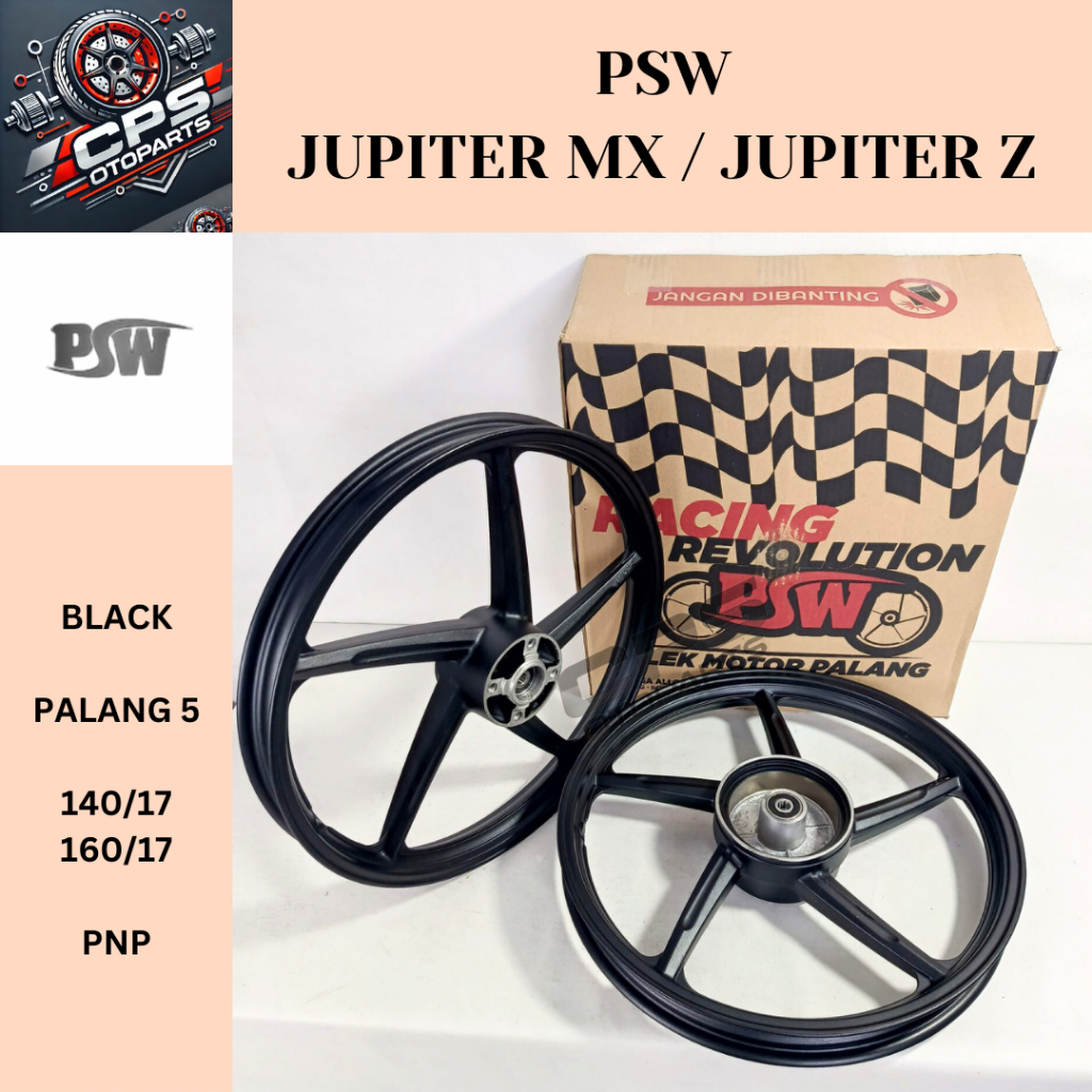 Velg PSW Jupiter MX / Jupiter Z / Vega Ukuran 140x160 Palang 5 Miring dan Bintang Ring 17