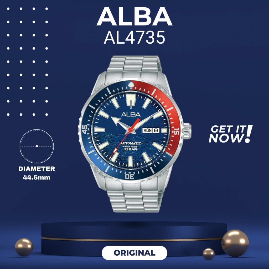 ALBA AL4735 PRIA AUTOMATIC ORIGINAL JAM TANGAN COWOK ARLOJI COWOK FASHION