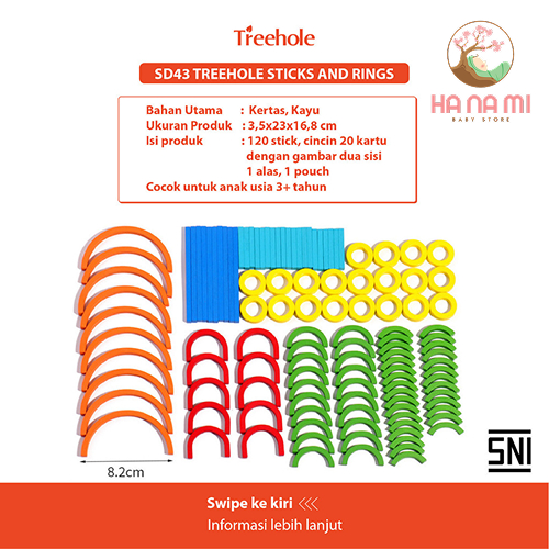 TREEHOLE STICKS AND RINGS SD43 / Mainan Edukasi Anak / Mainan Anak / Mainan Montessori