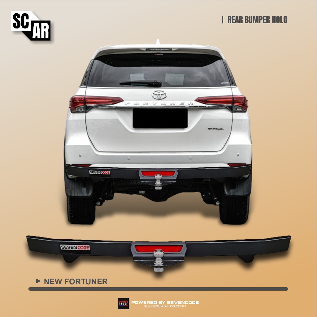 REAR BUMPER GUARD TOWING HOLO SEVENCODE - NEW FORTUNER 2016 - 2020 ALL TYPE