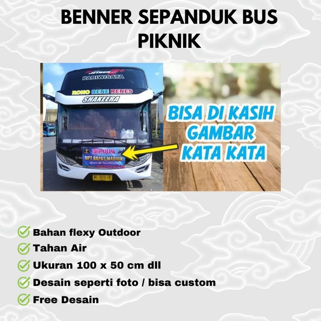 BENNER/MMT SANDUK CUSTOM PIKNIK BUS BAHAN FLEXY OUTDOOR ECOGREEN