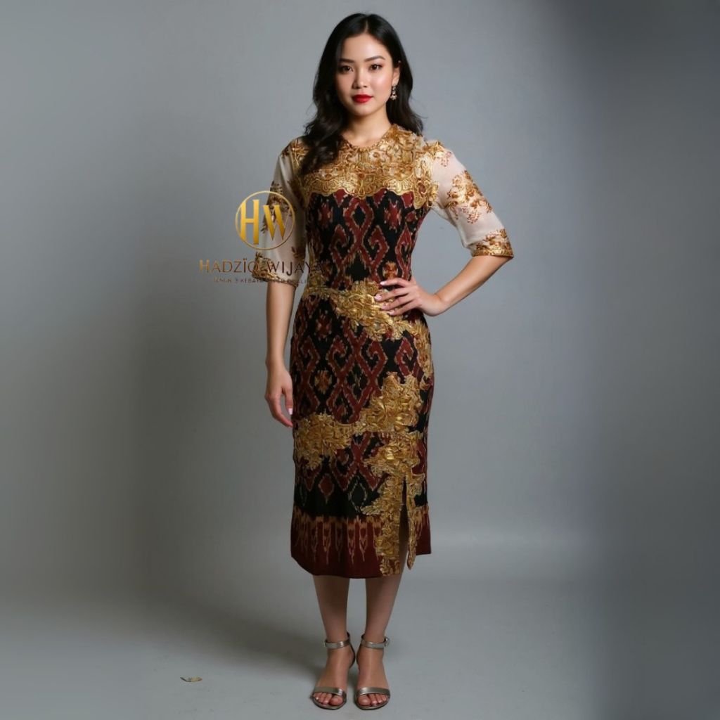 HADZIQ WIJAYA/GAUN TENUN PANJANG KOMBINASI BROKAT TERBARU