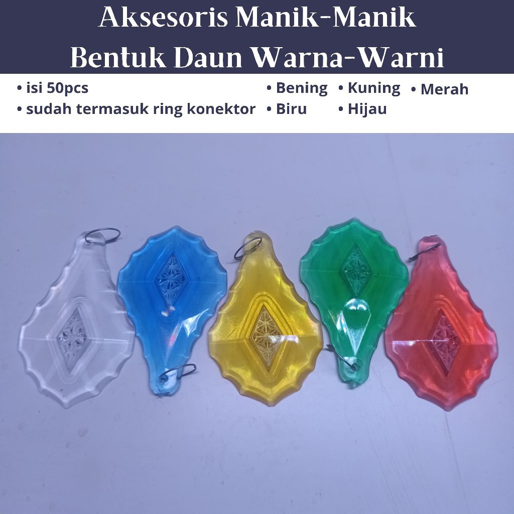Aksesoris Manik Manik Lampu Hias Gantung Bahan Akrilik Isi 50pcs Bonus Ring Konektor