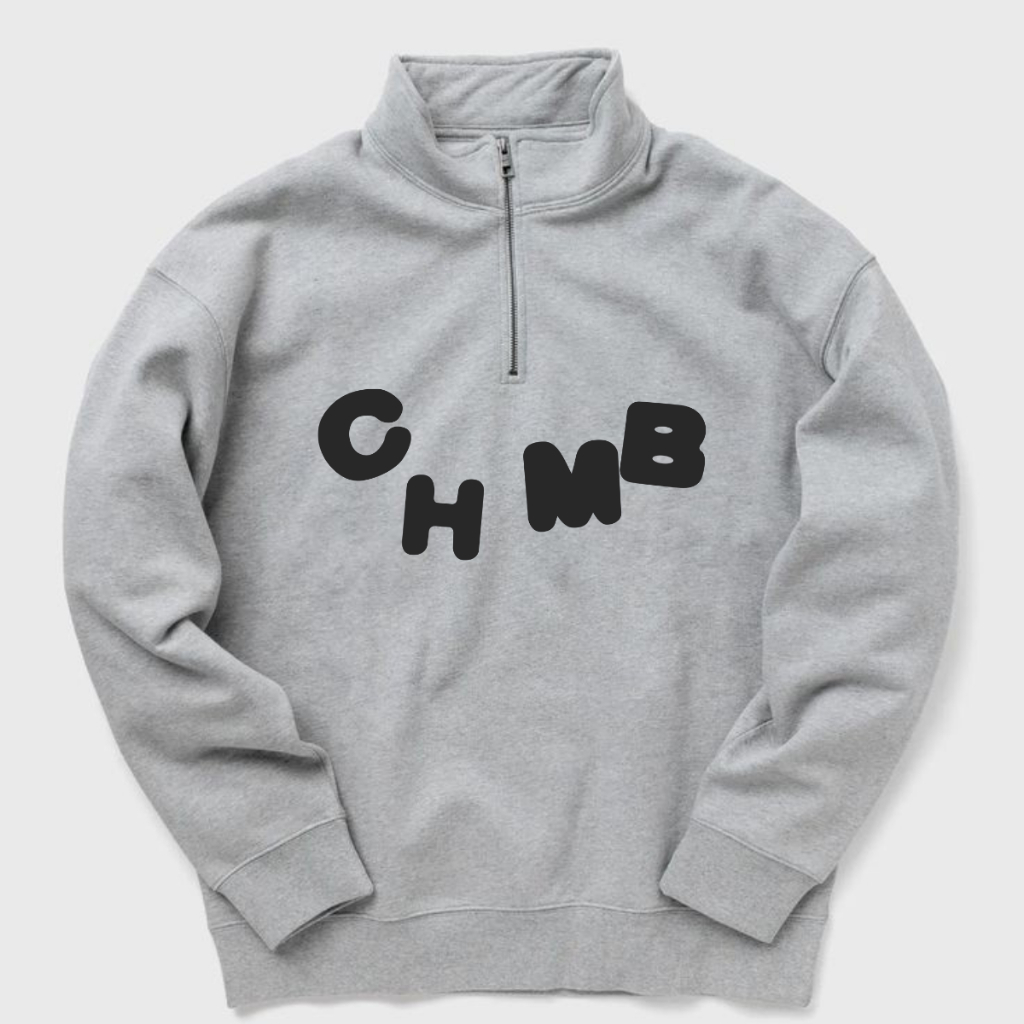 Rugby Switer Zipper Pria Wanita Fashion Ootd Size M-XL / Halfzip Vintage CHMB Logo Floking Simple