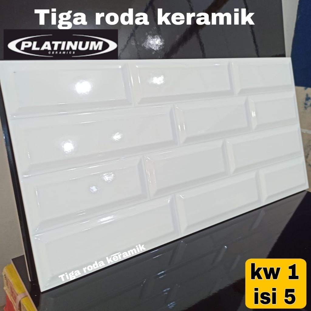 keramik dinding 30x60 platinum kobe white/ keramik dinding kamar mandi/keramik motif bata/keramik pu