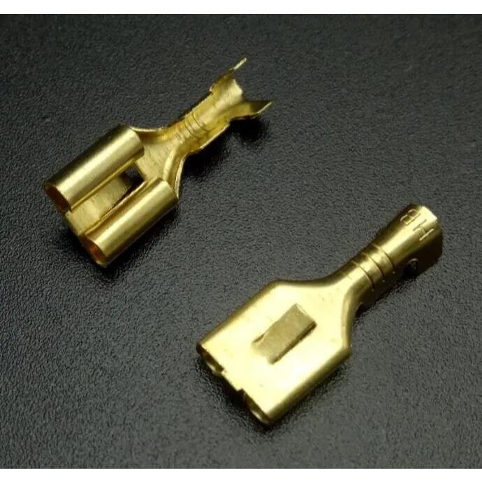 Skun Kabel Gepeng Female 7mm Kuningan Besar || Skun Kabel Pipih Perempuan 7mm Socket Besar