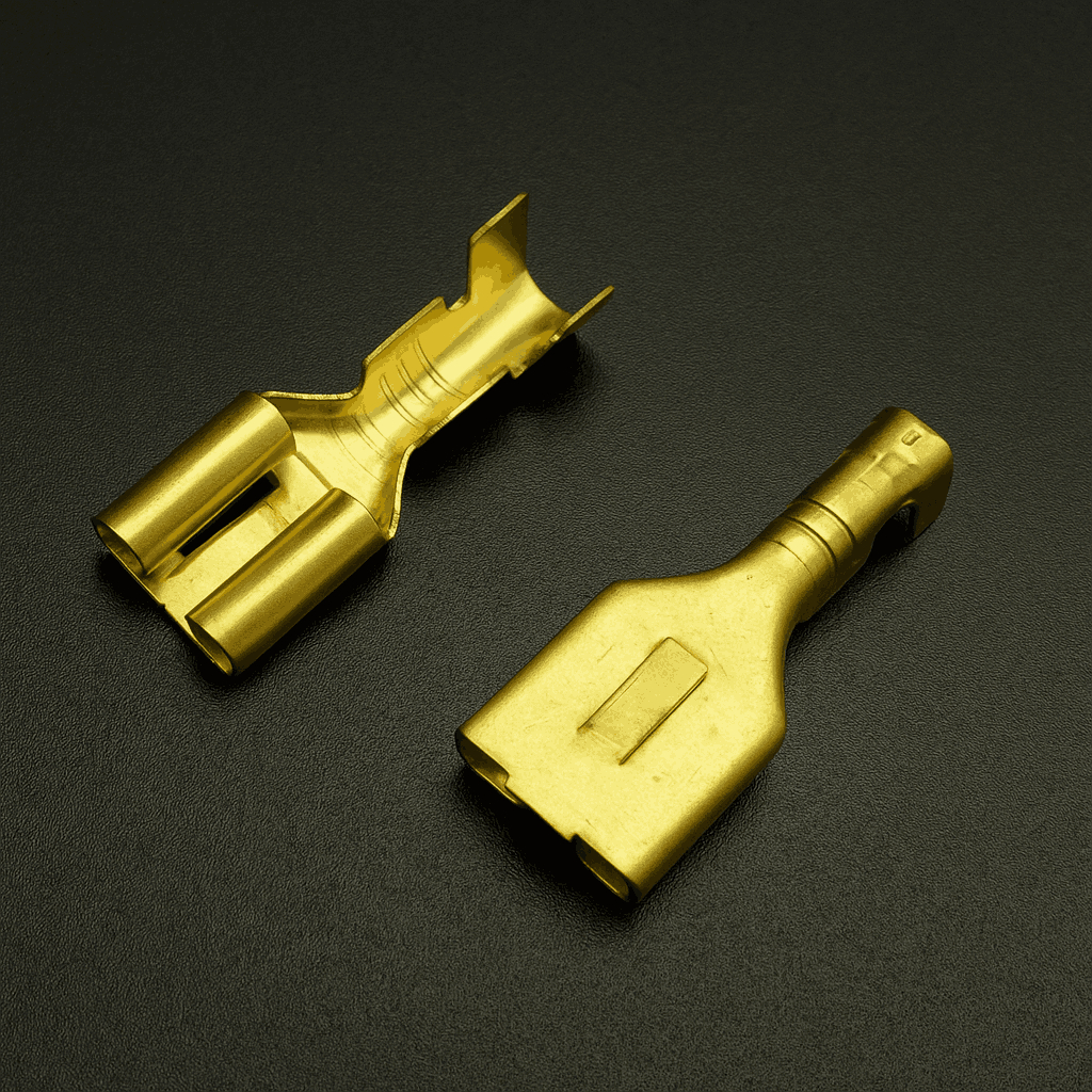 Skun Kabel Gepeng Female 7mm Kuningan Besar || Skun Kabel Pipih Perempuan 7mm Socket Besar