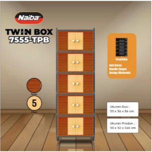 LEMARI PAKAIAN PLASTIK TWIN BOX FIT NANDOS LEMARI SUSUN