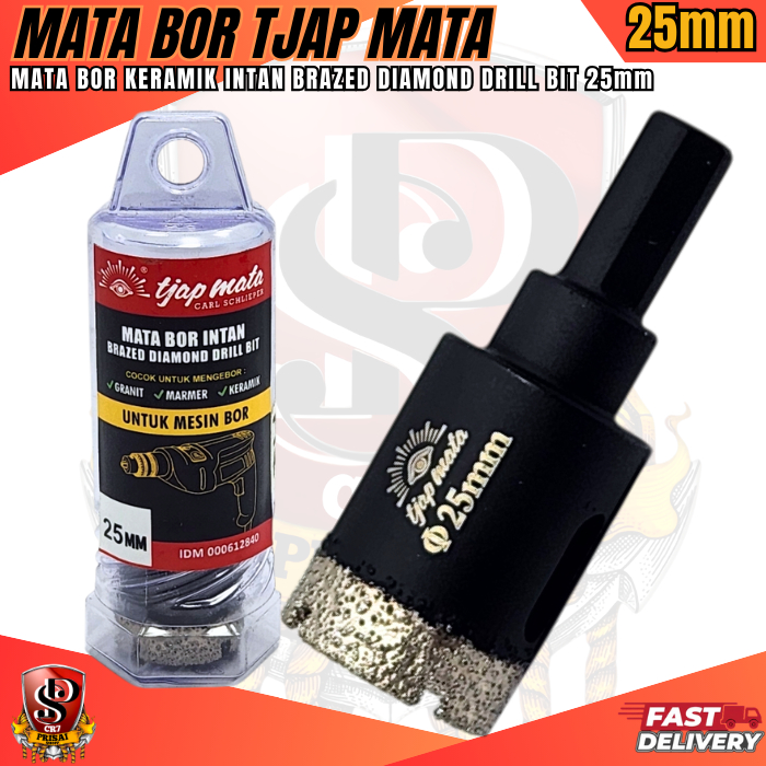 Mata Bor Granit Keramik Kaca Marmer 25mm / ASLI Tjap Mata Diamond Core Drill Bit 25mm / Mata Bor Taj