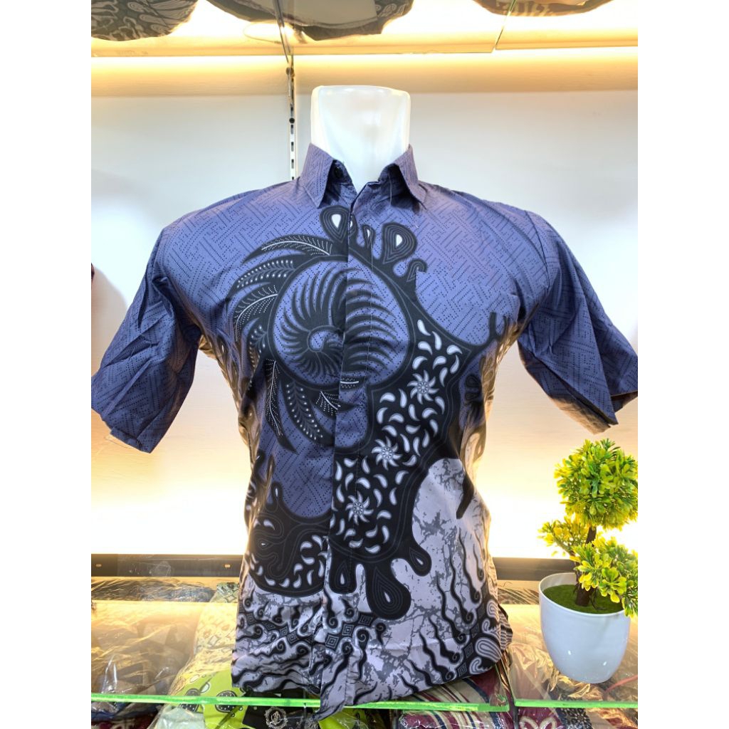 batik pria tangan pendek motif simple terbaru
