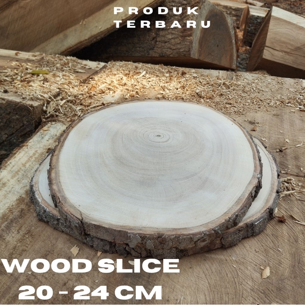 WOOD SLICE / TALENAN KAYU 20- 22 CM / TATAKAN KAYU MURAH