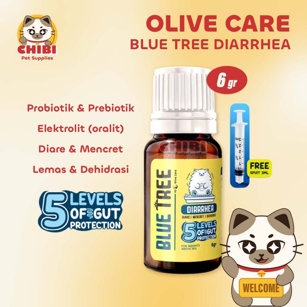 Promo Olive Care Blue Tree Diarrhea Diare - Vitamin Obat Kucing Probiotik Prebiotik Oralit Usus