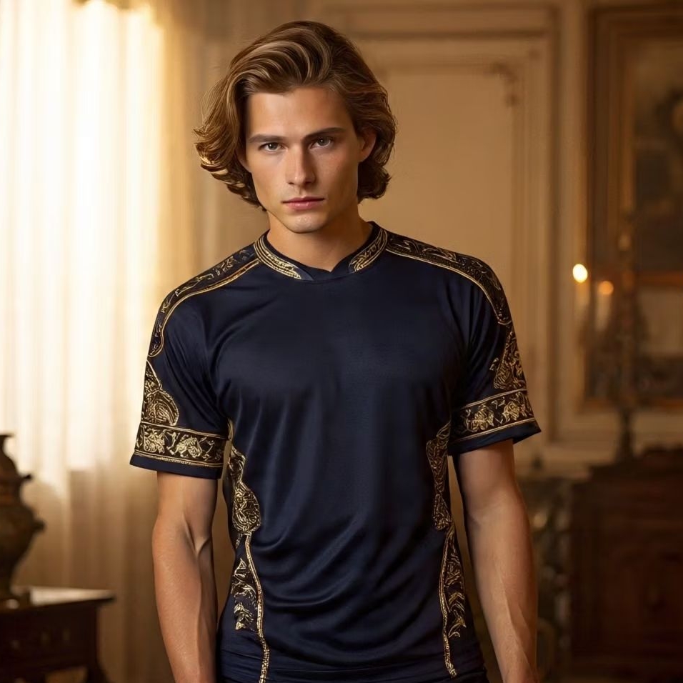 kaos jersey biru dongker pakaian