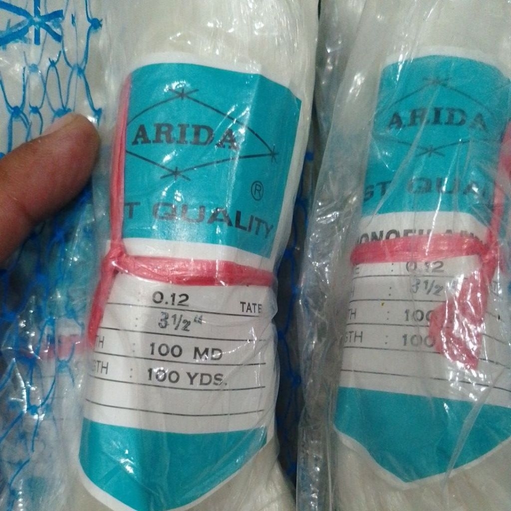 jaring ikan arida 3½ inch 0.12 100md/100yds TATE / MATA MELINTANG / MATA REBAH