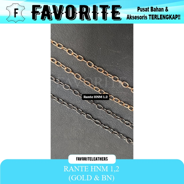 RANTE / RANTAI HNM EMAS UNTUK TAS 120CM AKSESORIS TAS BULAT KECIL GOLD HNM