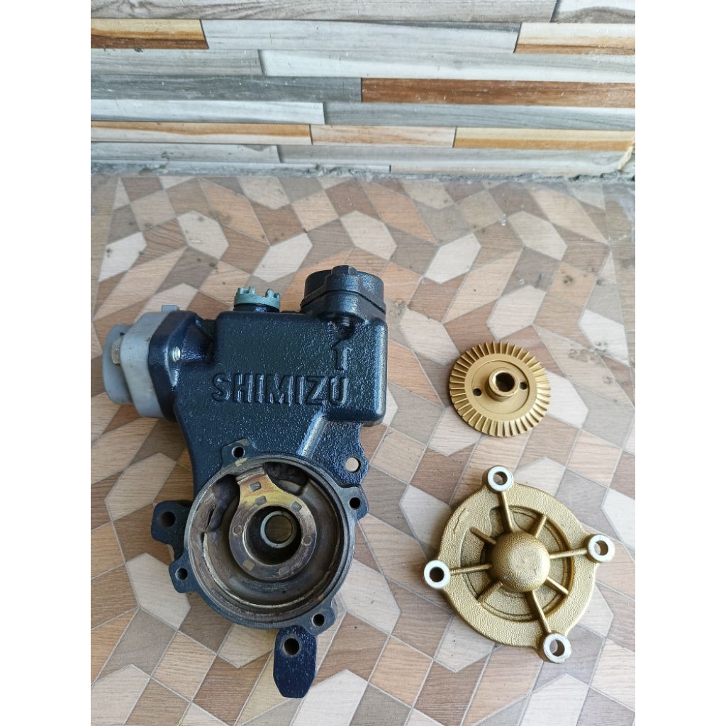 Keongan Alkon Pompa Air Shimizu PS 128BIT Original Satu Set Kipas impeller dan Tutup Kipas Impeller