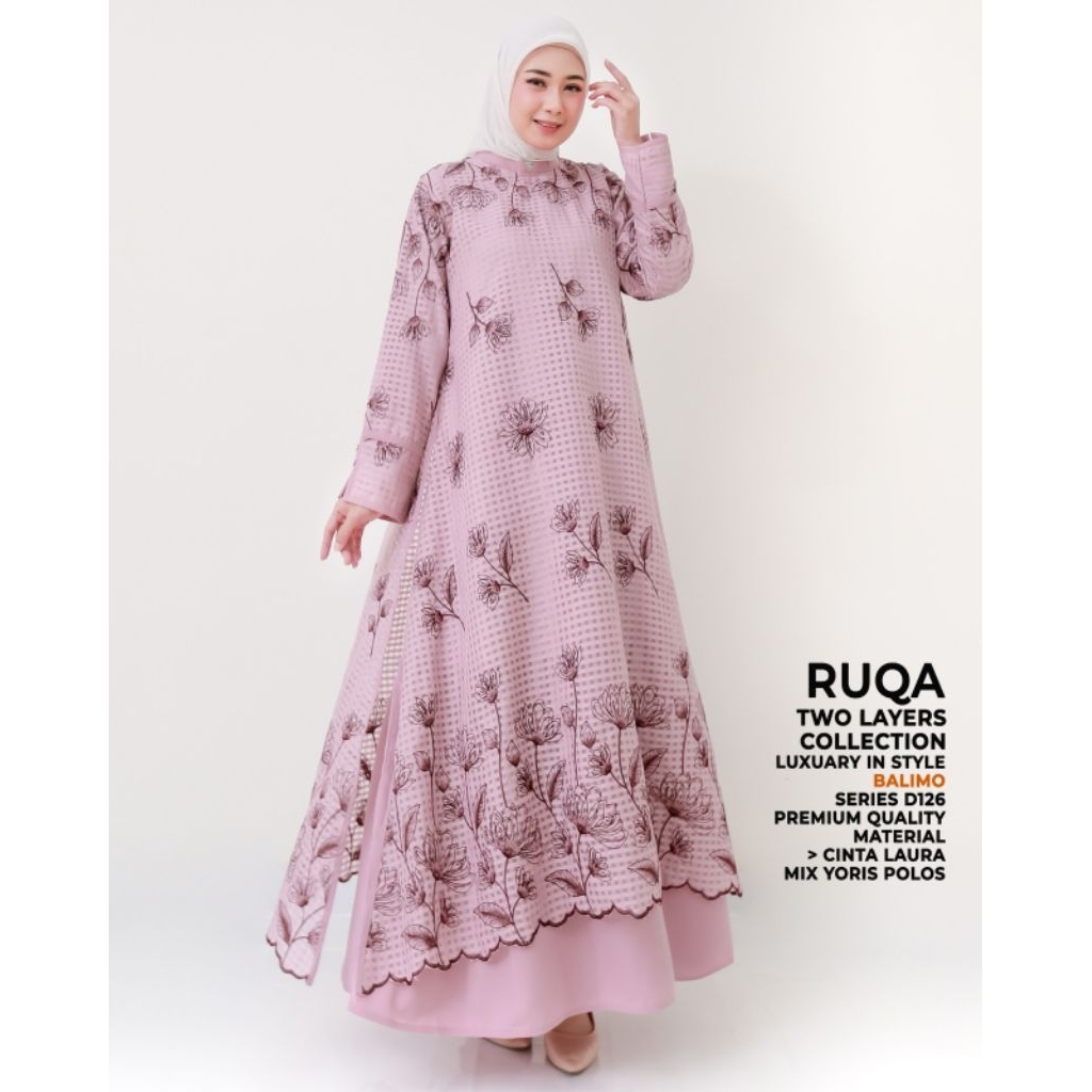 ruqa 2 layer dress by balimo /balimo dress best seller / dress terbaru balimo