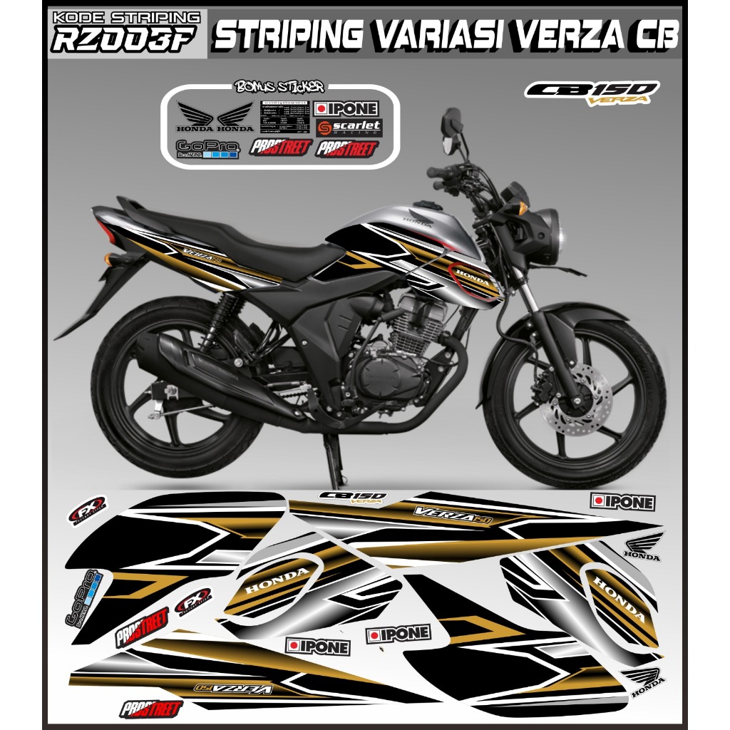 striping honda cb 150 verza decal cb verza premium stiker transparan cb verza