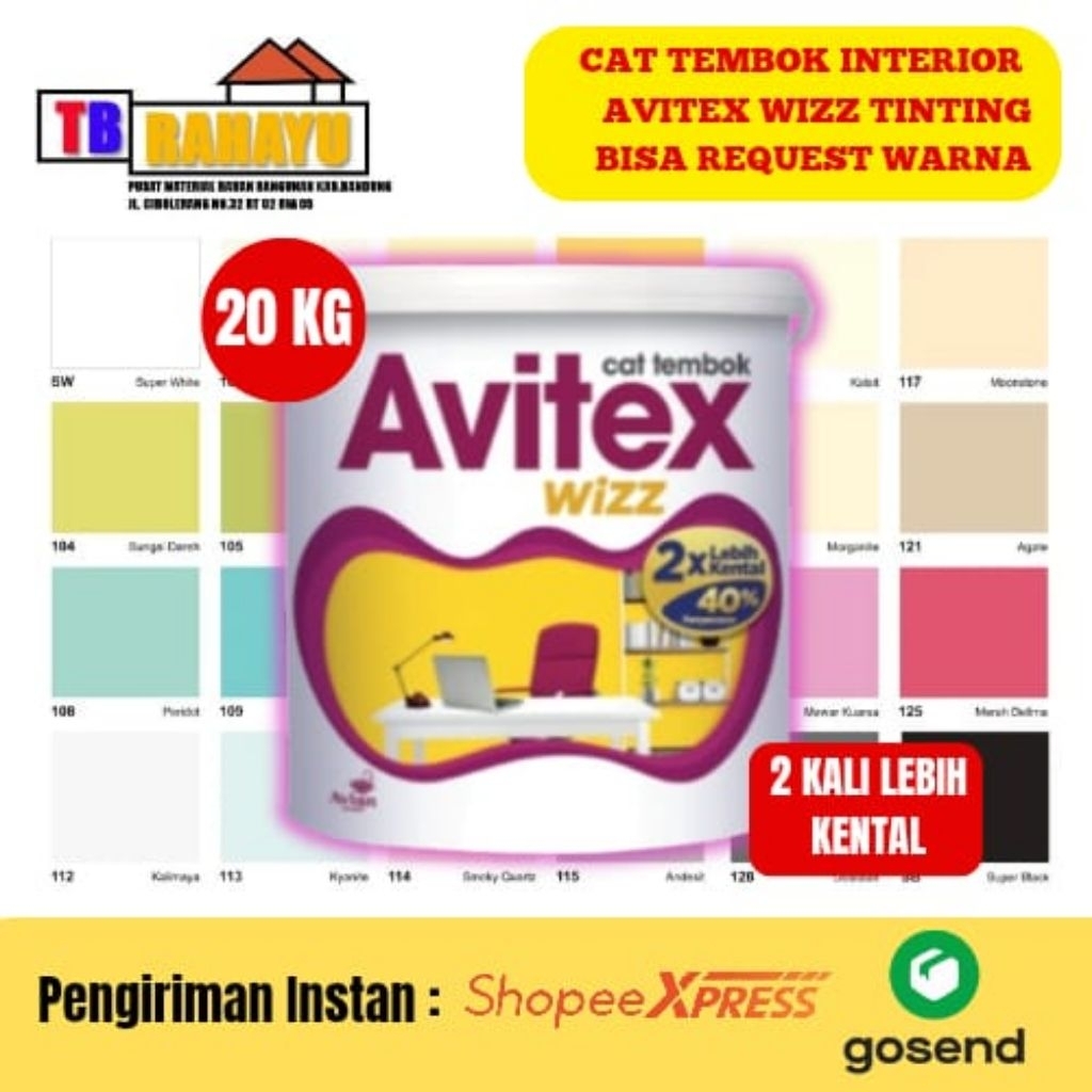 Avitex Wizz Cat Tembok Interior Tinting - 20 KG, Cat Tembok Interior Avitex Wizz Tinting - 20 KG