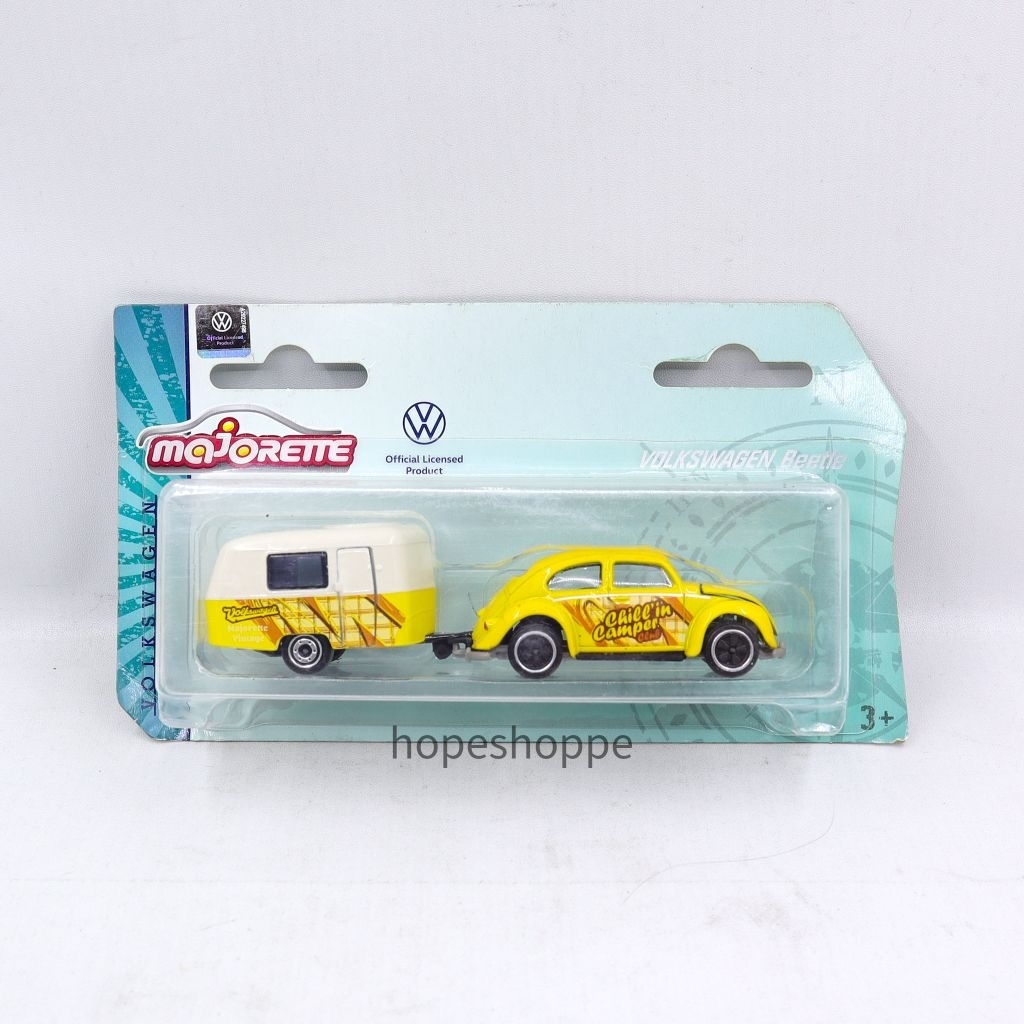 Majorette Volkswagen Beetle Chillin Camper with trailer Eriba Puck The Originals VW Trailer