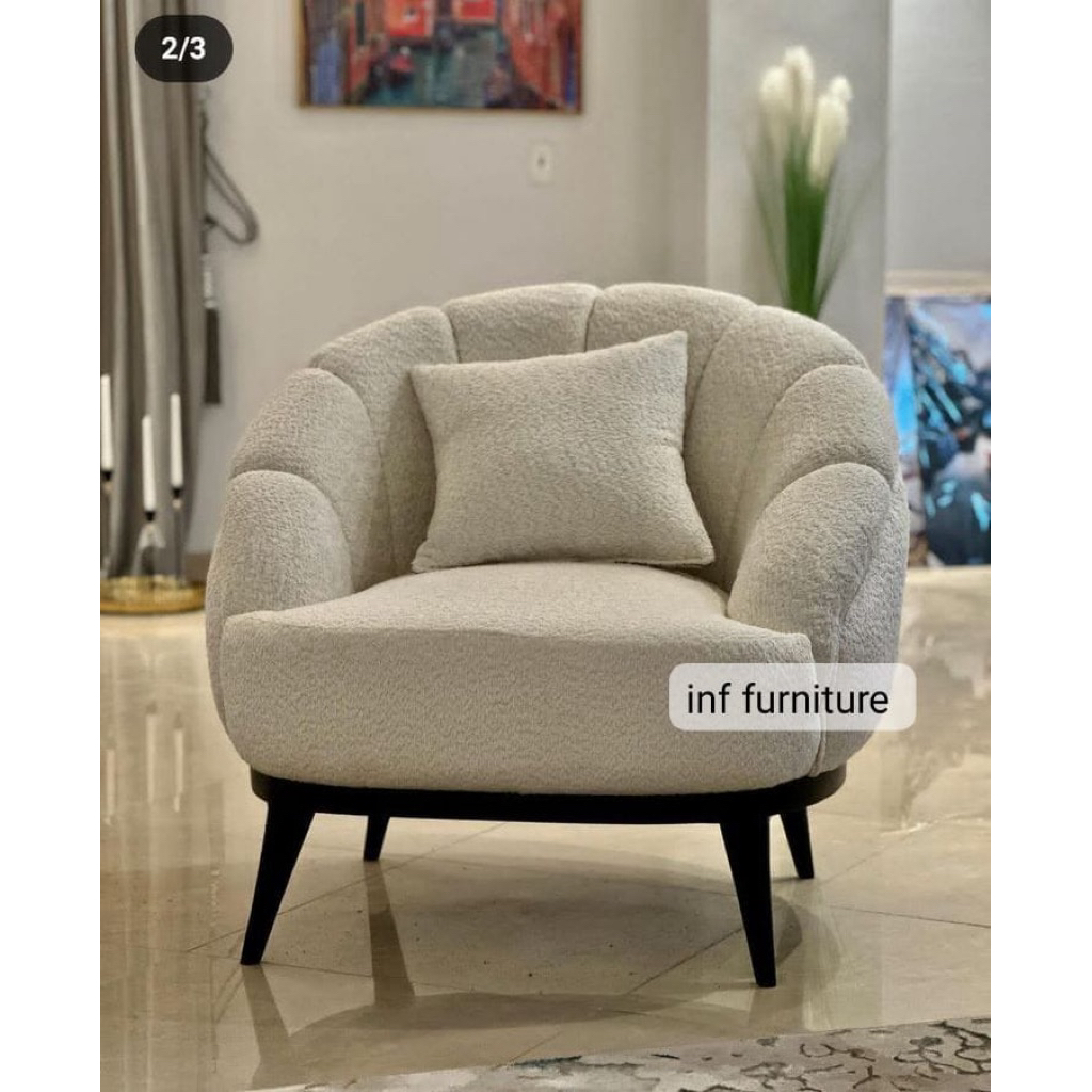 sofa single sofa cantik sofa premium kain bludru bulu bulu handuk