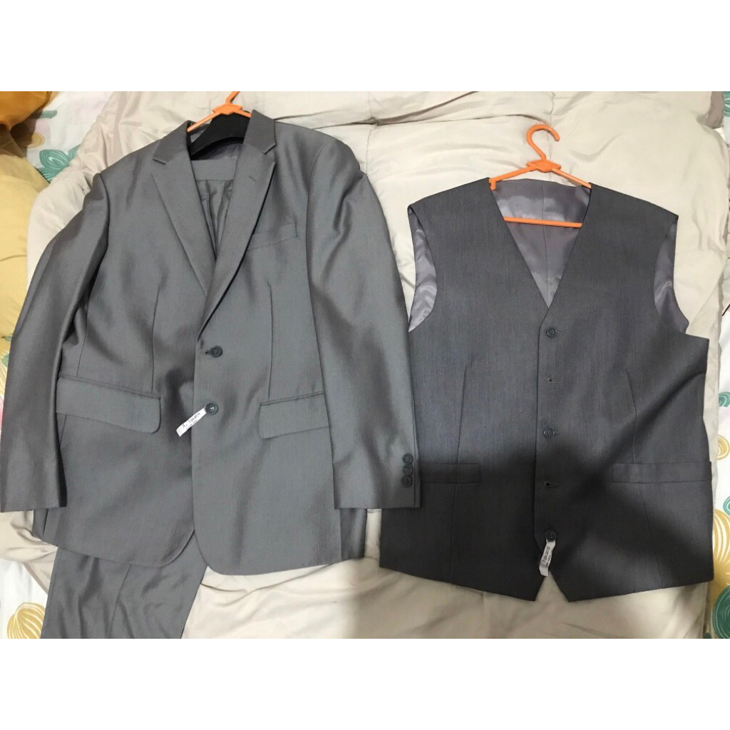 Setelan Jas Pria - Wedding Formal Jas Pria Abu abu - Tailored Made