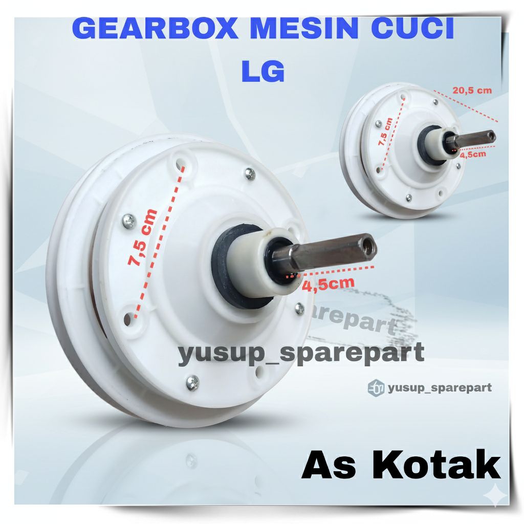 GEARBOX MESIN CUCI UMUM 2 TABUNG AS KOTAK PANJANG