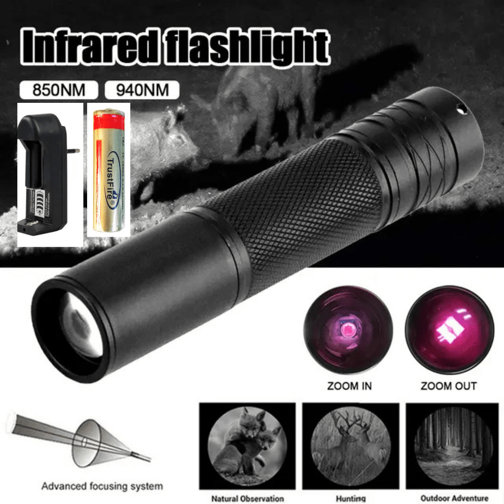 Senter IR 850nm LED Night Vision Fotografi Dan Videografi Megaorei M5 Telescopic Zoom Waterproof 5W