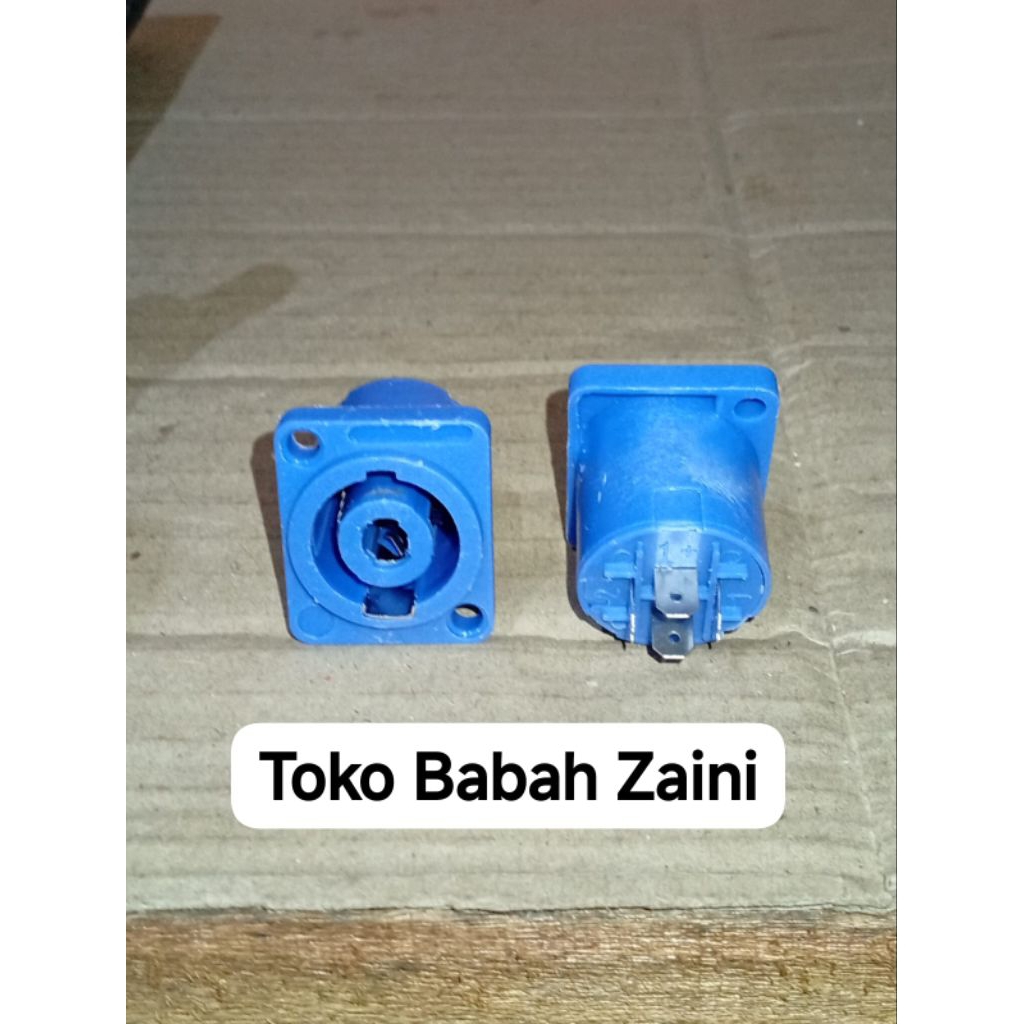 Socket Speakon Original / Soket Spikon/Spicon Speaker 4 Pin Biru 30x25mm