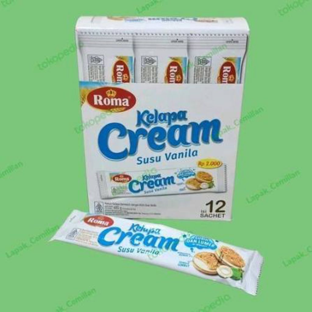 

Roma kelapa cream box susu vanila