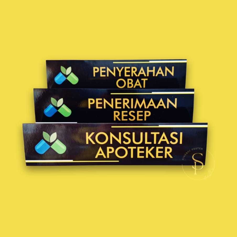 Paket Papan Meja Farmasi | Papan Meja Penyerahan Obat | Penerimaan Resep | Konsultasi Apoteker