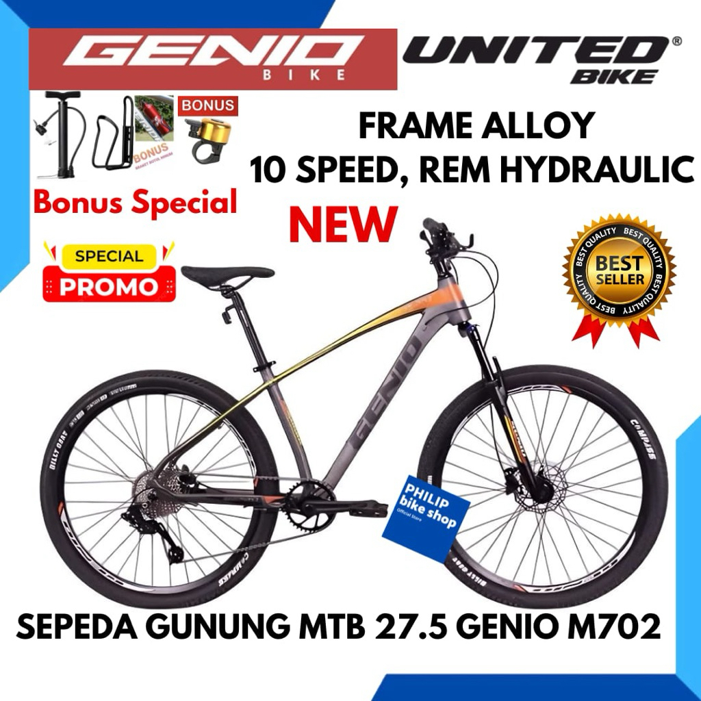 Sepeda Gunung MTB 27.5 Genio M702 Terbaru Frame Allumunium