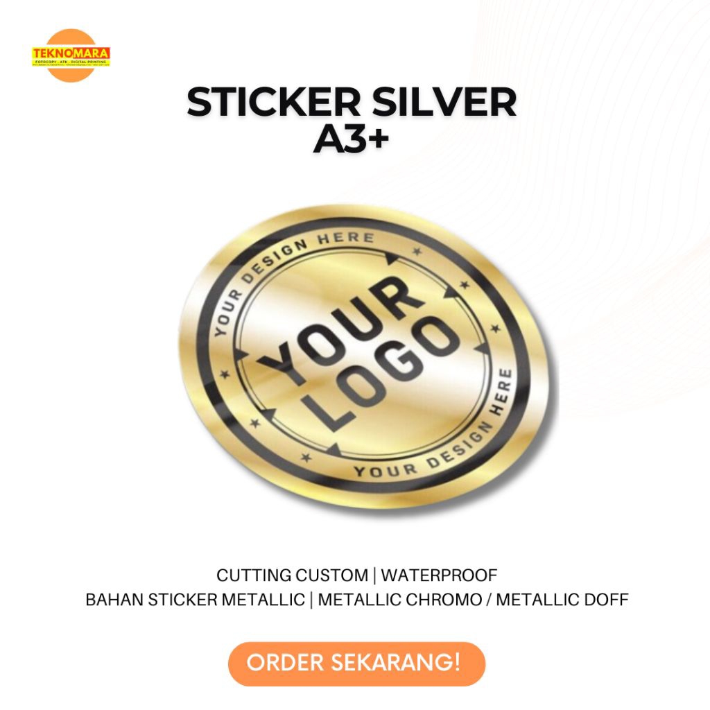 Cetak Sticker / Print Sticker Label Metallic Silver / Gold A3+ & KISS CUT