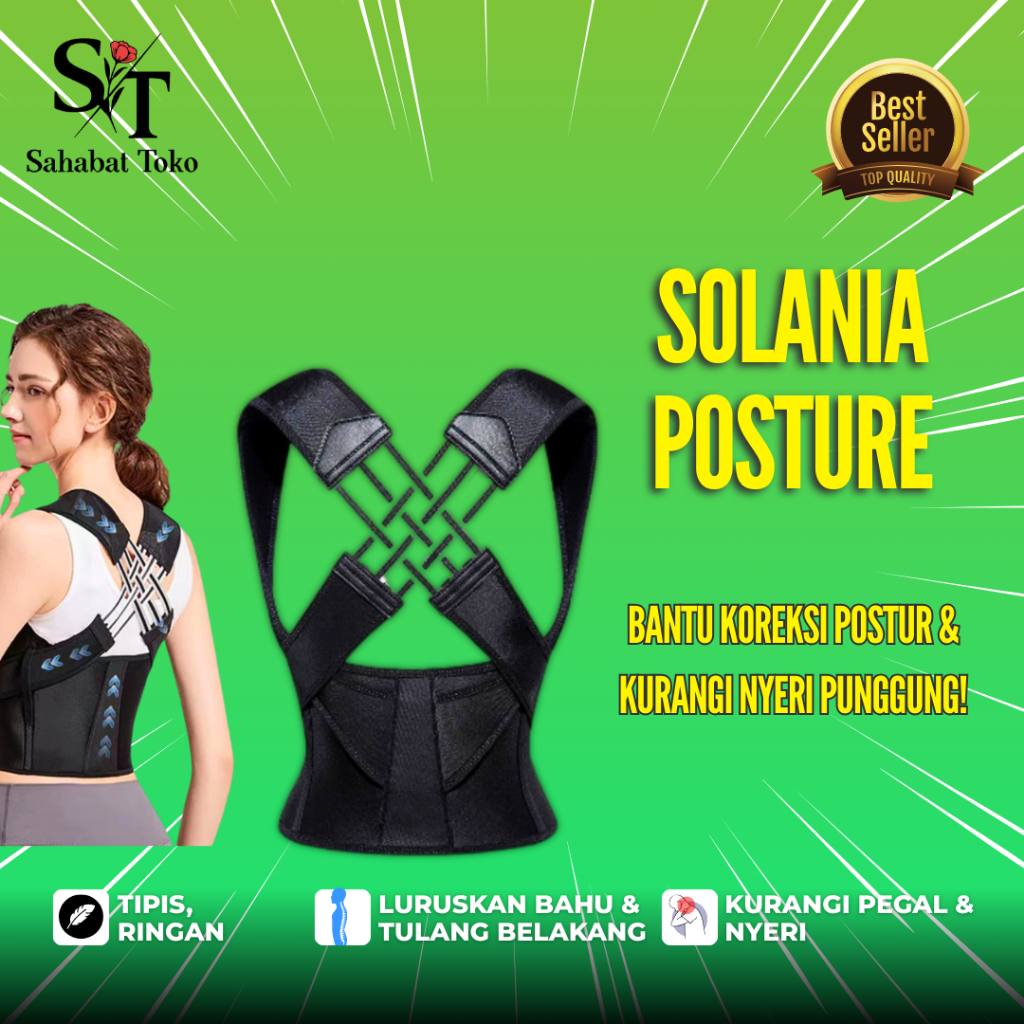Korset Solania Posture Penyangga Punggung Memperbaiki Postur Tubuh Tegak Tegap Laki Laki Pria Peremp