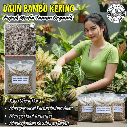 Pupuk Organik Kompos Daun Bambu Kering untuk Tanaman